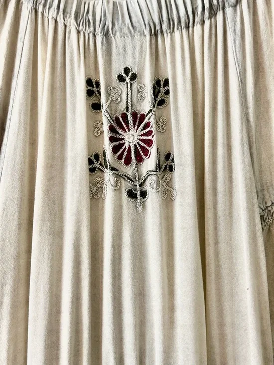 Bohemian Cream Ruffled V-Neck Maxi Dress by Free People - Picture 6 of 6